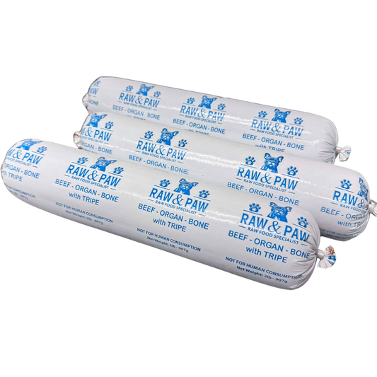 Case of Beef, Organ & Tripe + Ground Bone 2lb Chubs - $4.50/lb (SHIPS FREE)