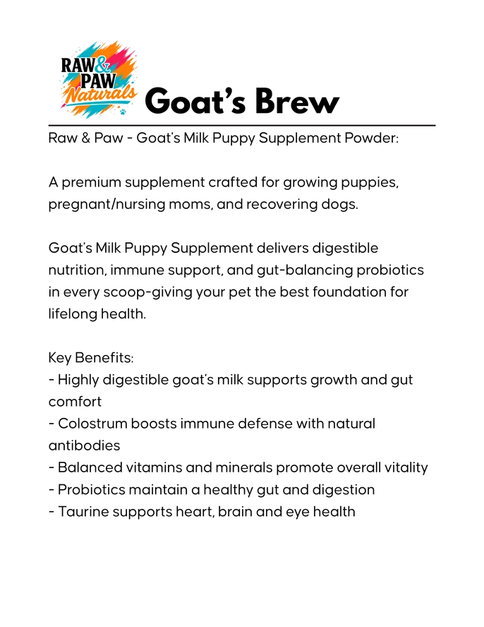 RP Naturals Exclusive Goat Brew Puppy Formula