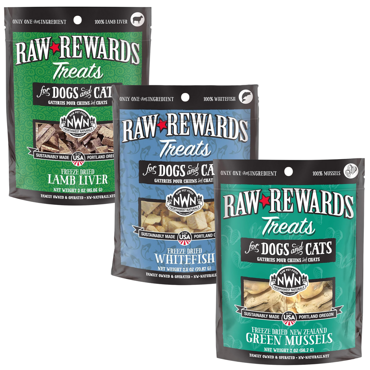 Northwest Naturals Raw Rewards Freeze-Dried Treats for Dogs and Cats