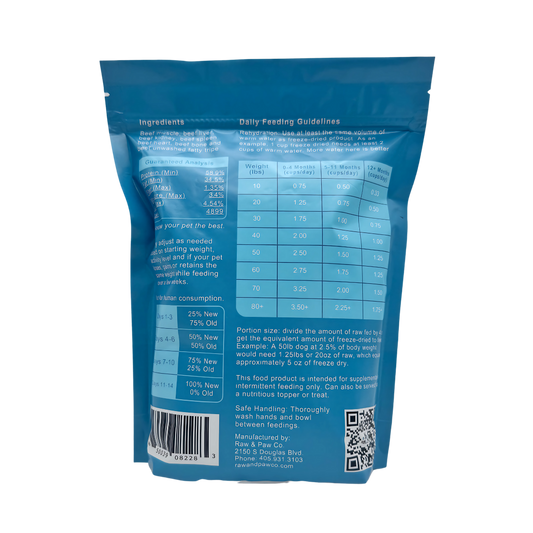 Raw & Paw Co. Freeze Dried Raw β Beef-Organ, Bone & Tripe