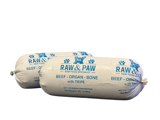 Case of Beef, Organ & Tripe + Ground Bone 5lb Chubs - $4.40/lb (SHIPS FREE)