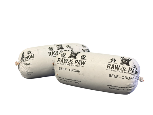 Case of Beef & Organ for Cats and Dogs 5lb Chubs - $4.40/lb (SHIPS FREE)