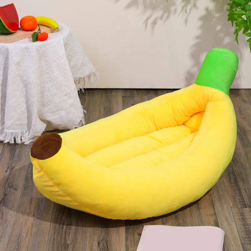 Plush Banana Pet Bed - Multiple Sizes