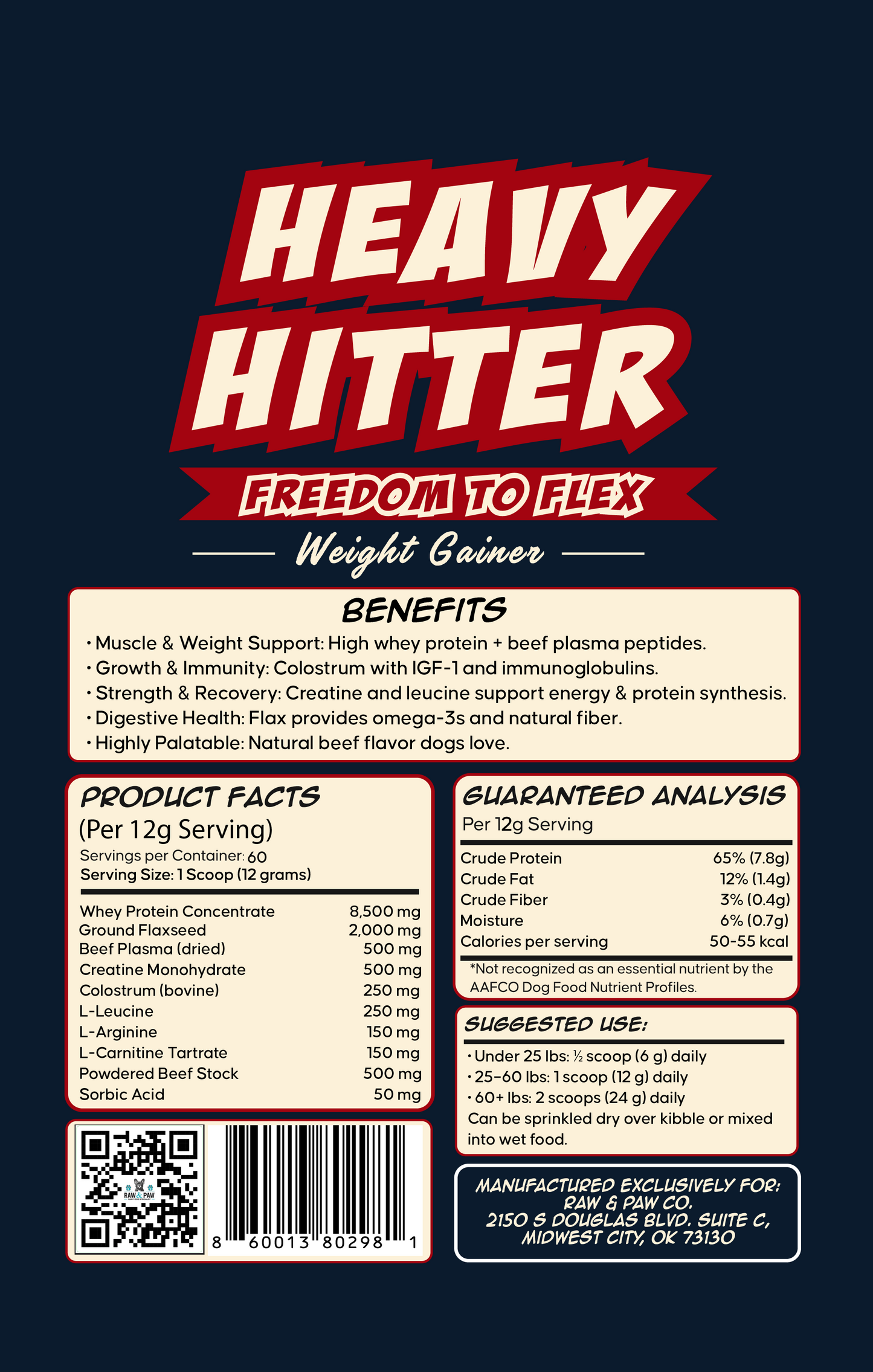 **NEW**RP Naturals Exclusive Heavy Hitter Canine Weight Gainer